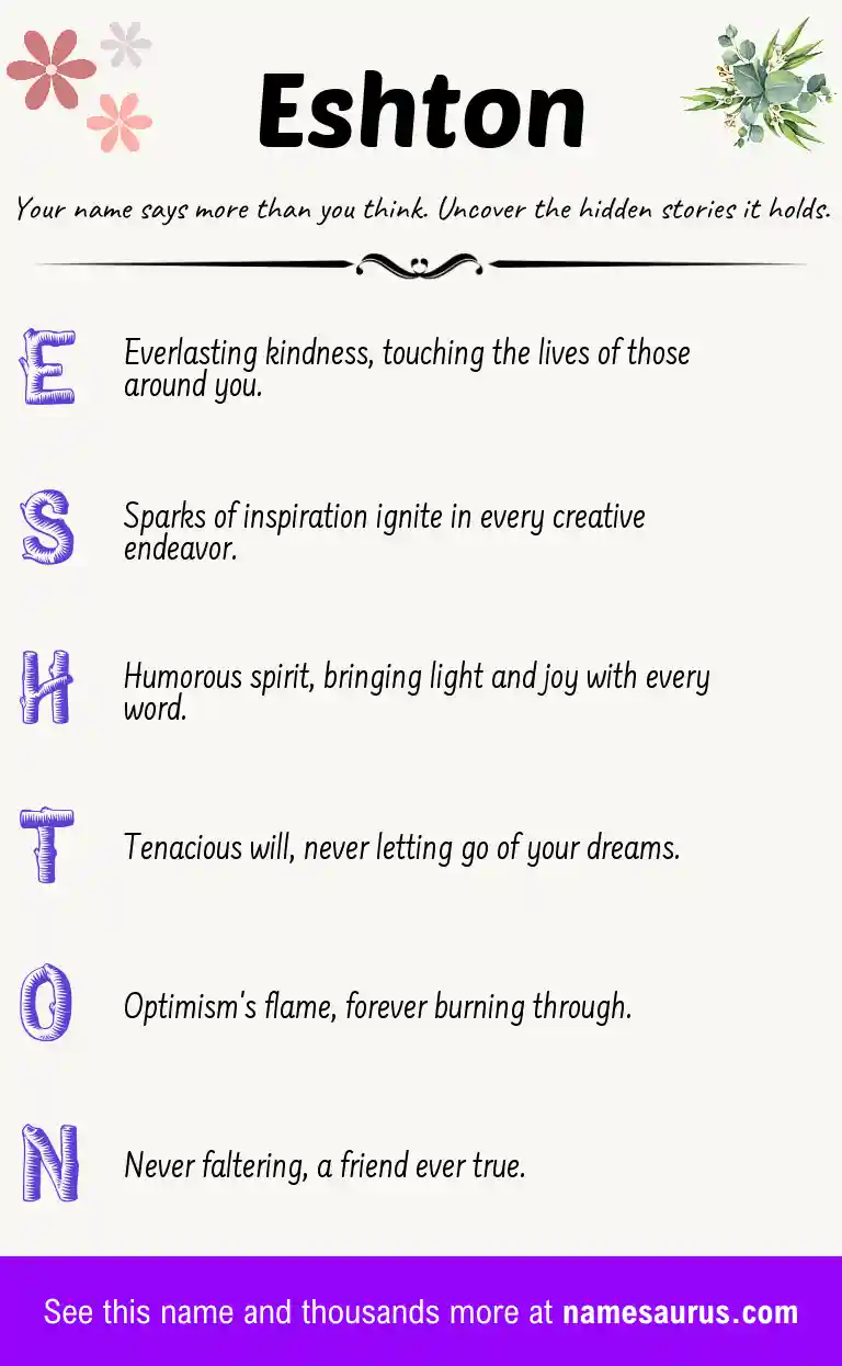 Acrostic poem about Eshton.