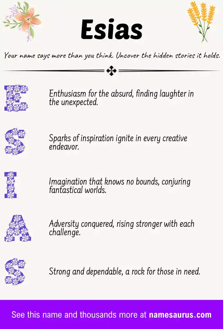 Acrostic poem about Esias.