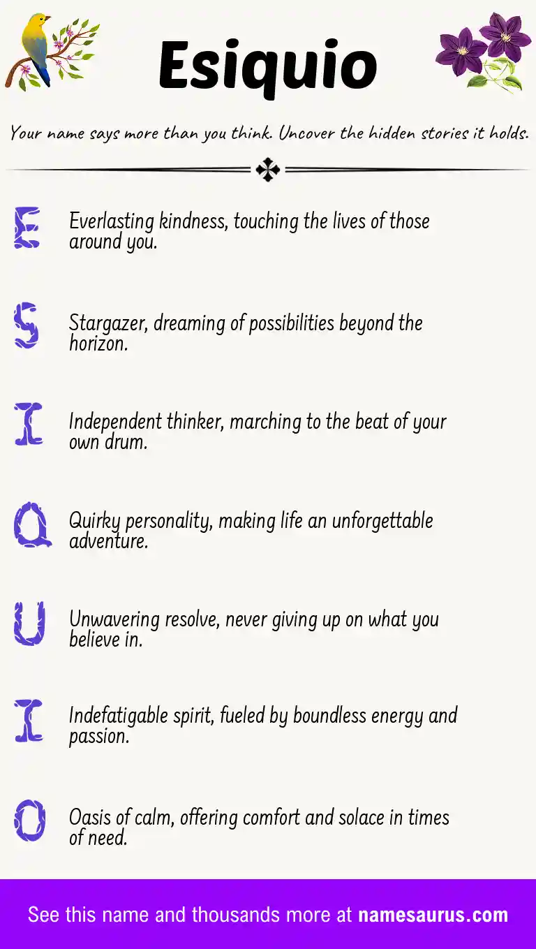 Acrostic poem about Esiquio.