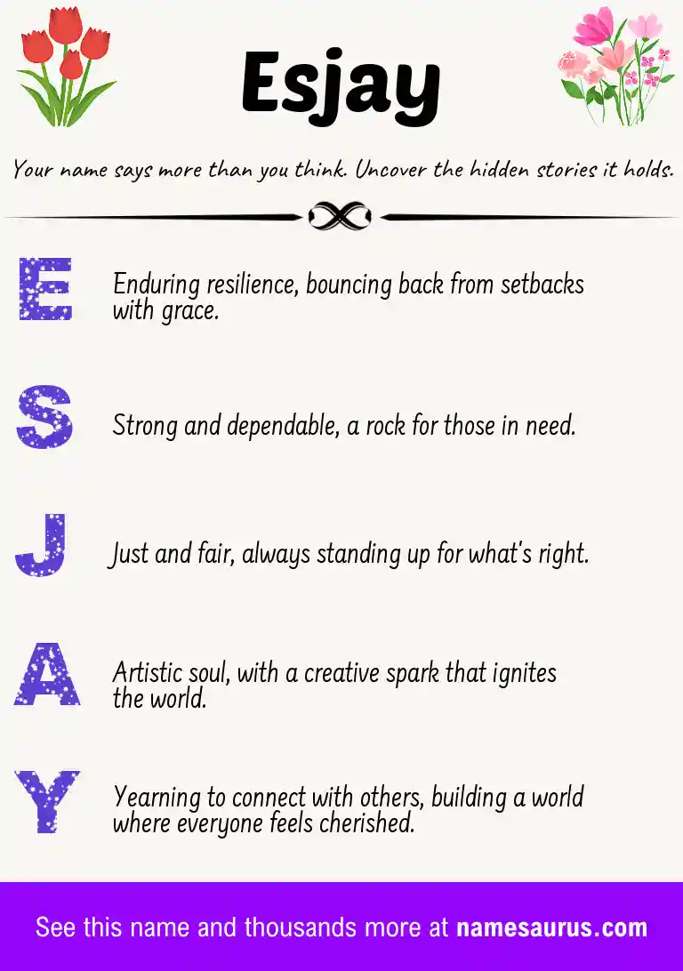 Acrostic poem about Esjay.