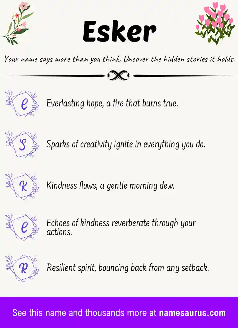 Acrostic poem about Esker.