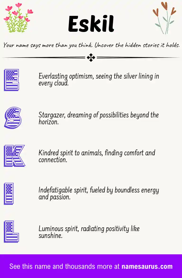 Acrostic poem about Eskil.