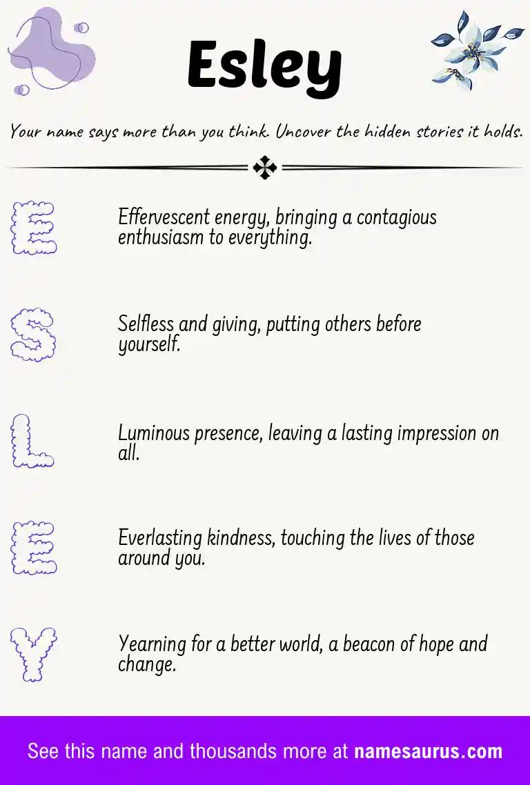 Acrostic poem about Esley.