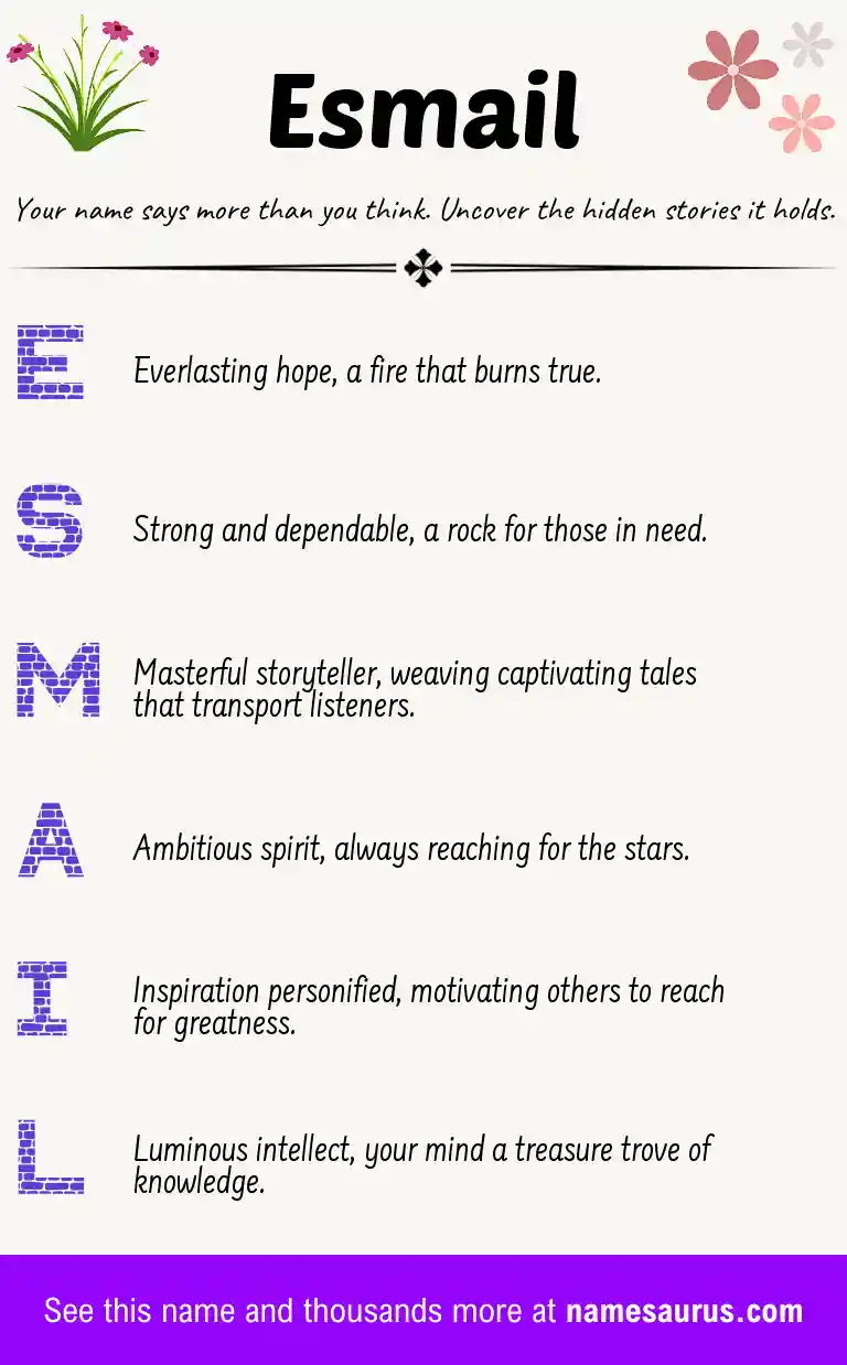 Acrostic poem about Esmail.