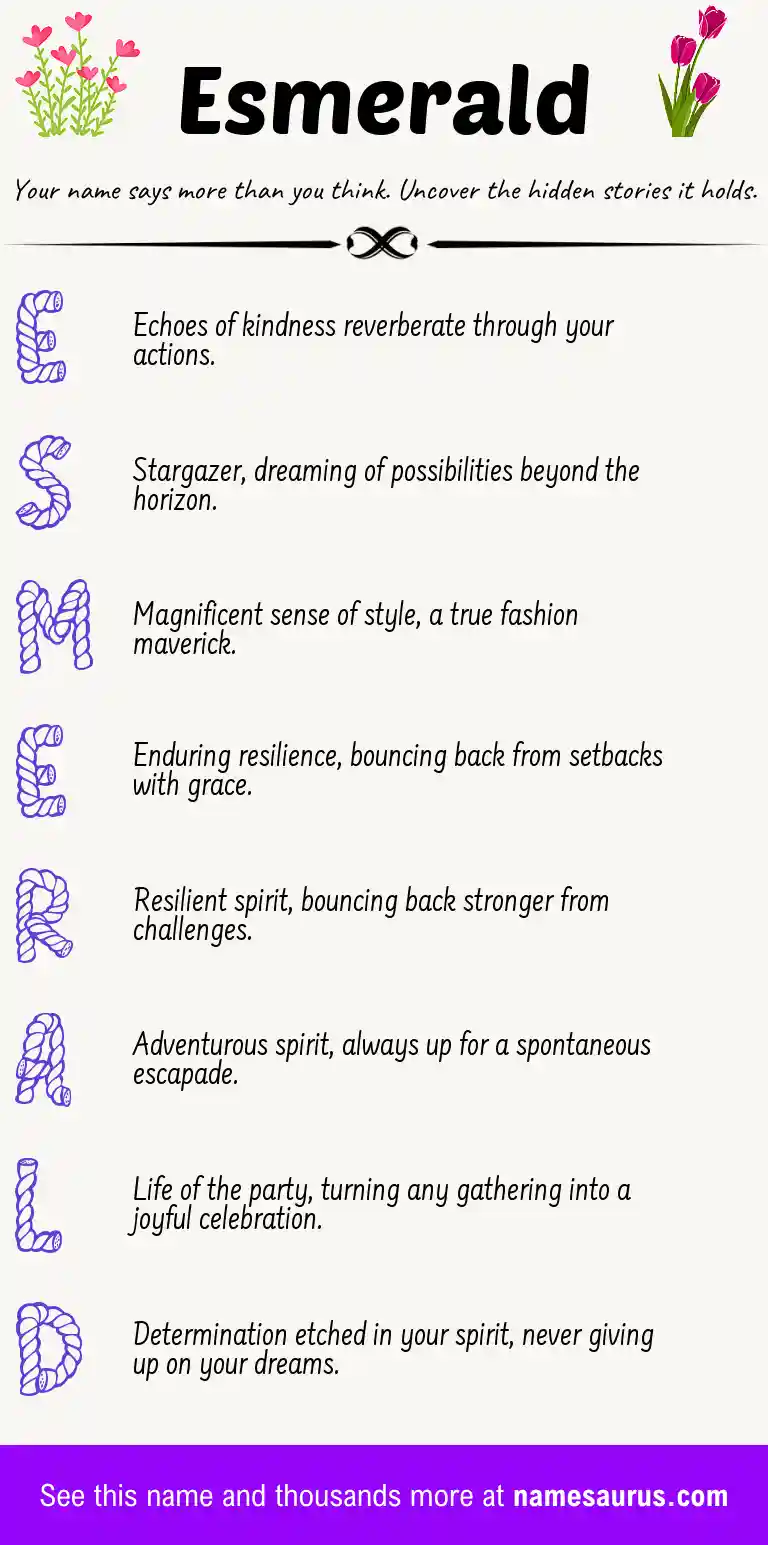 Acrostic poem about Esmerald.