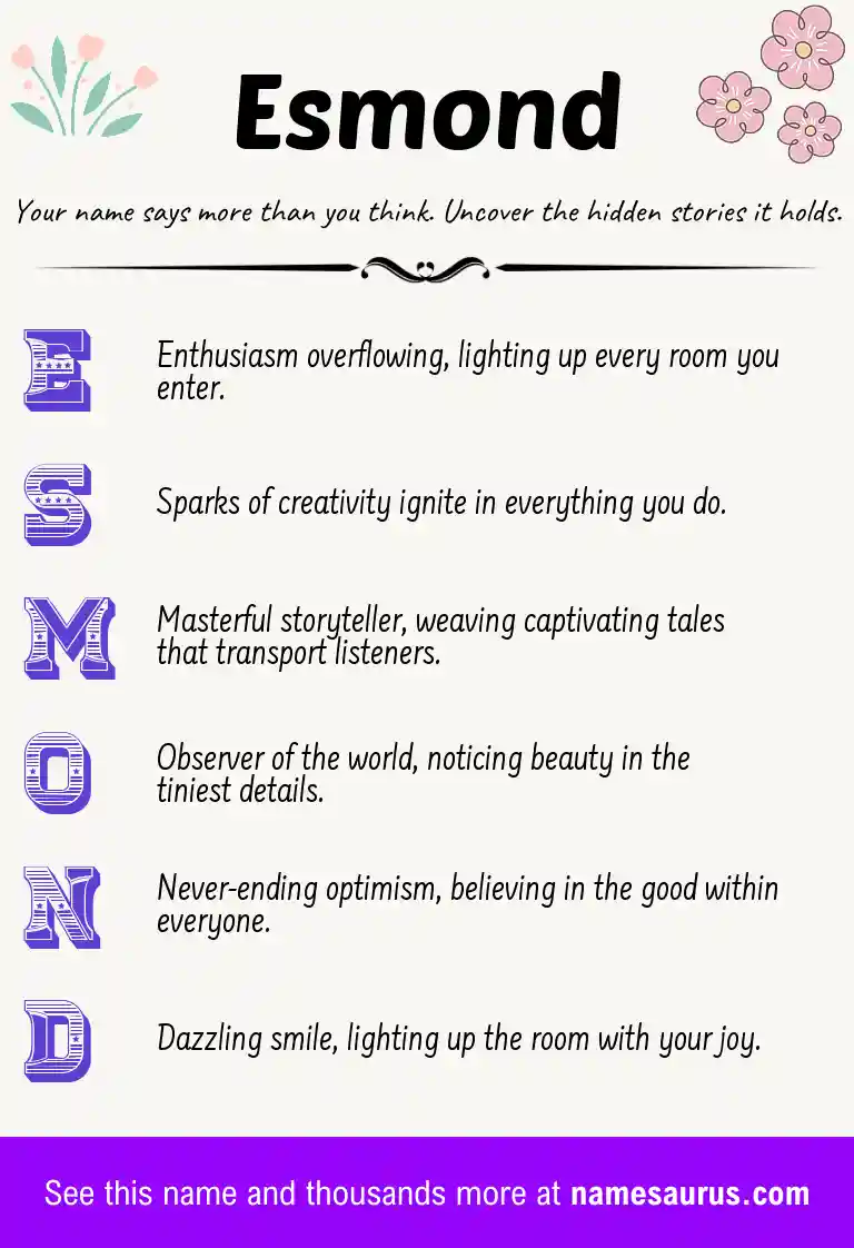 Acrostic poem about Esmond.