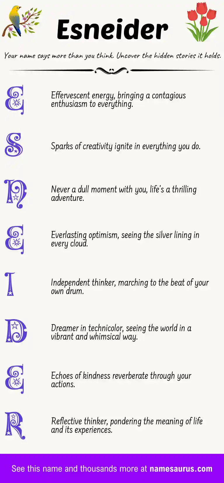 Acrostic poem about Esneider.
