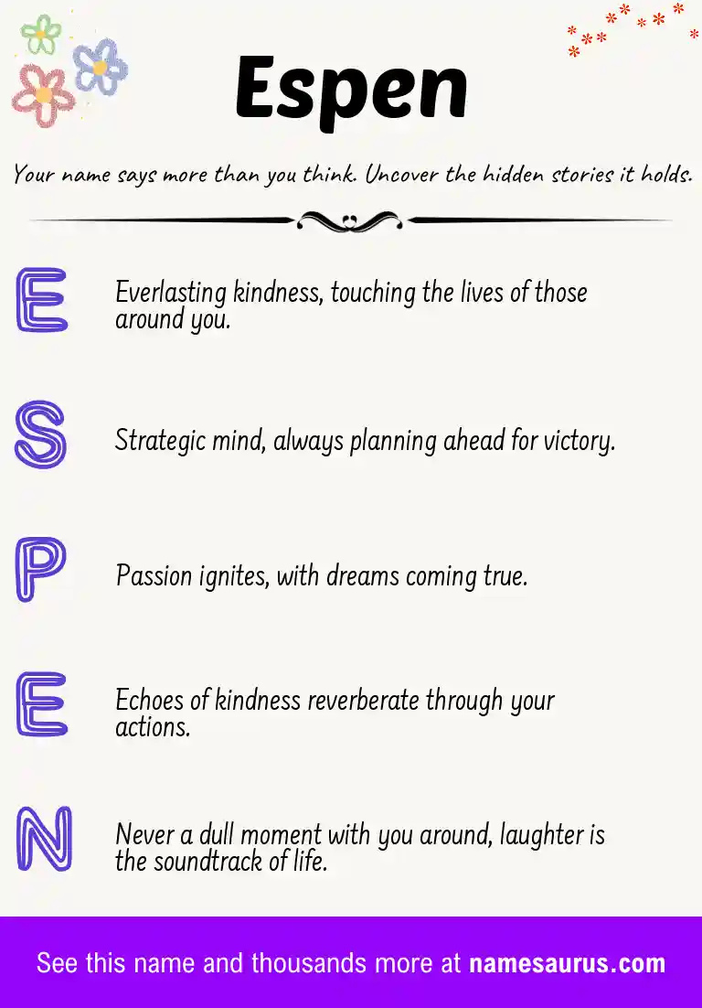 Acrostic poem about Espen.