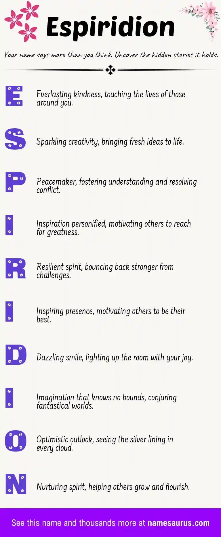 Acrostic poem about Espiridion.