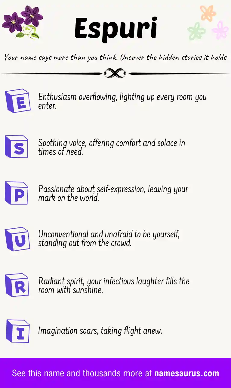 Acrostic poem about Espuri.