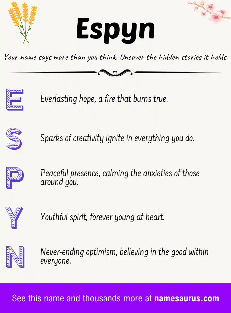 Acrostic poem about Espyn.