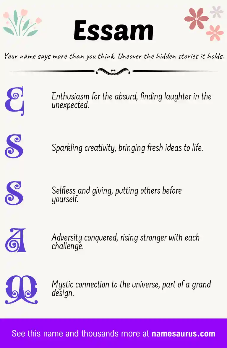 Acrostic poem about Essam.