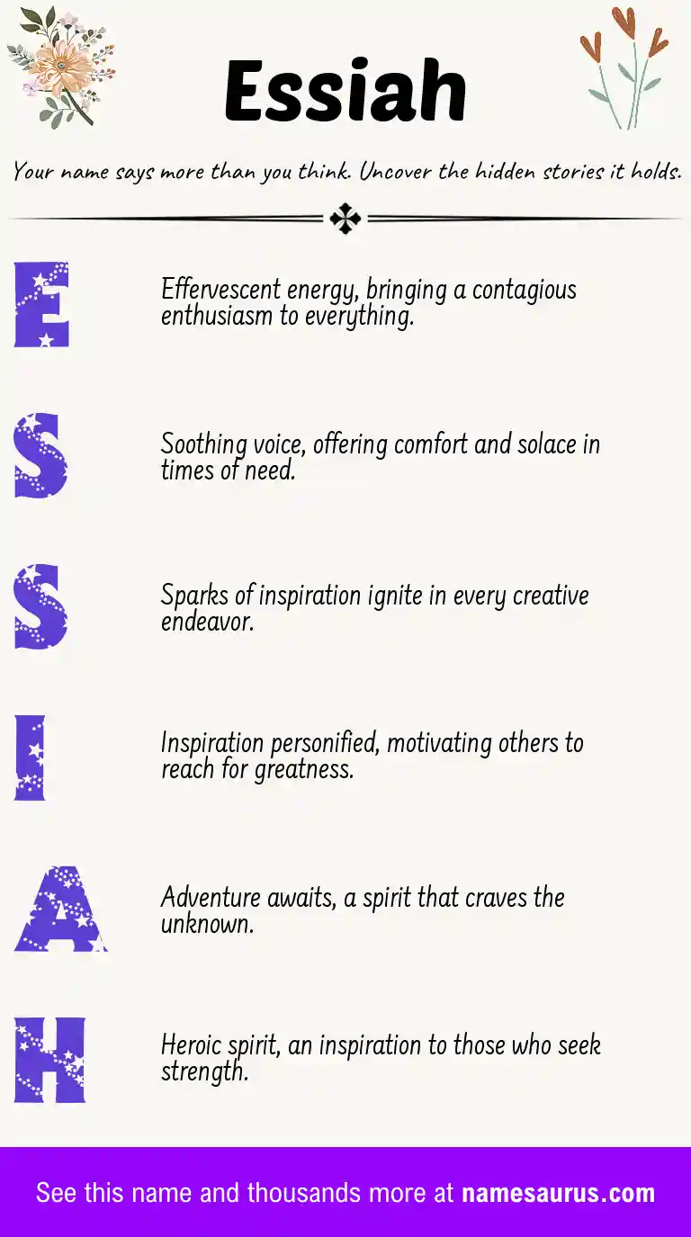 Acrostic poem about Essiah.