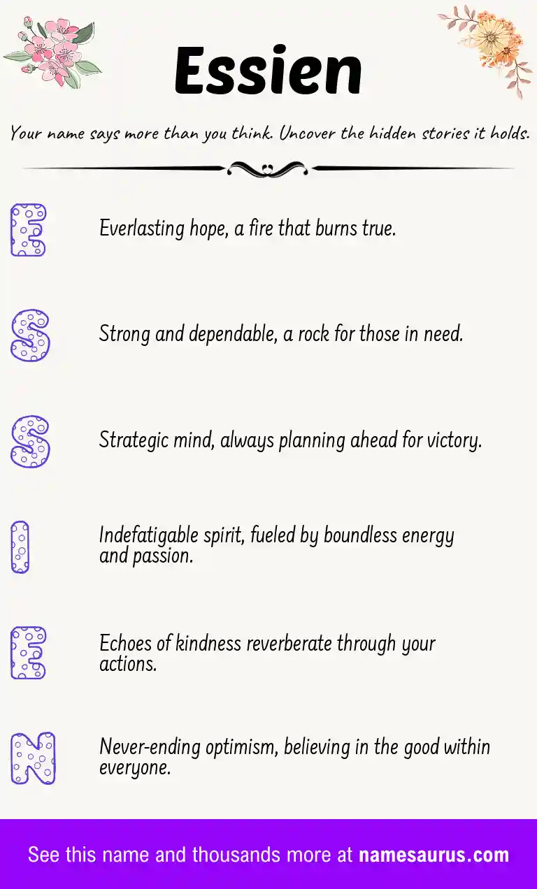 Acrostic poem about Essien.