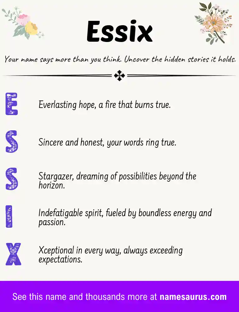 Acrostic poem about Essix.