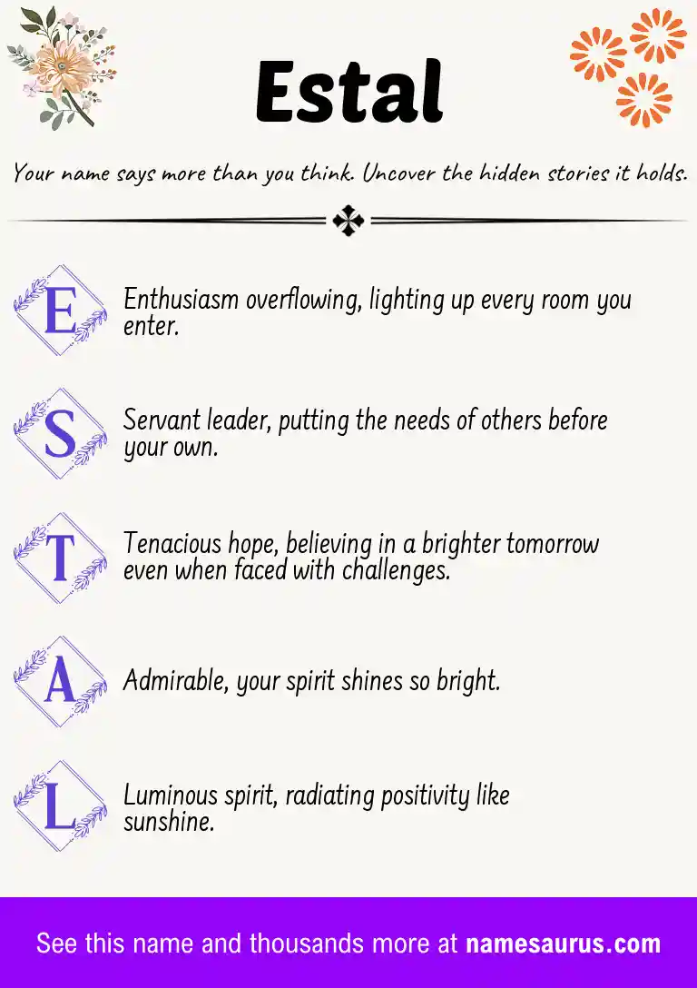 Acrostic poem about Estal.
