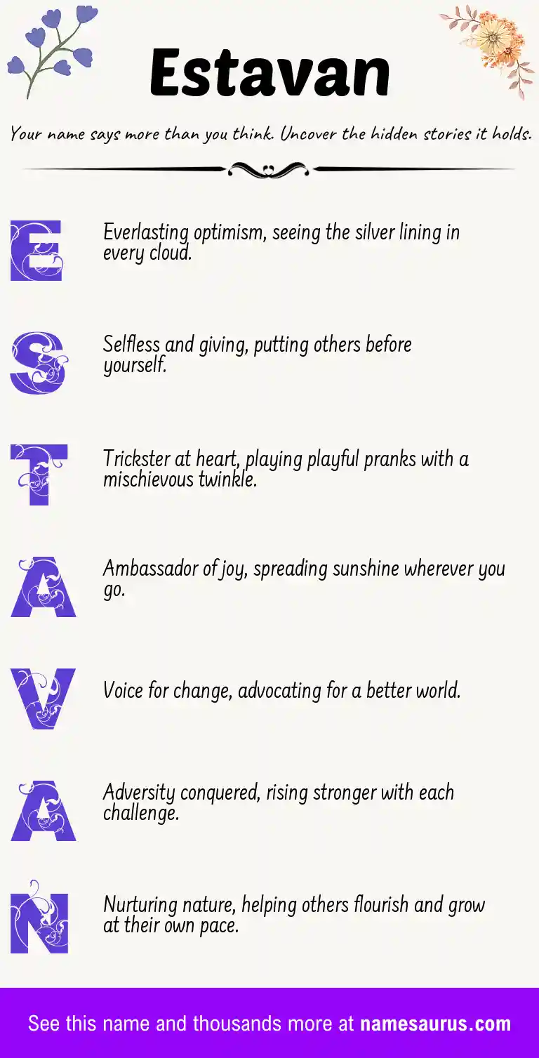 Acrostic poem about Estavan.