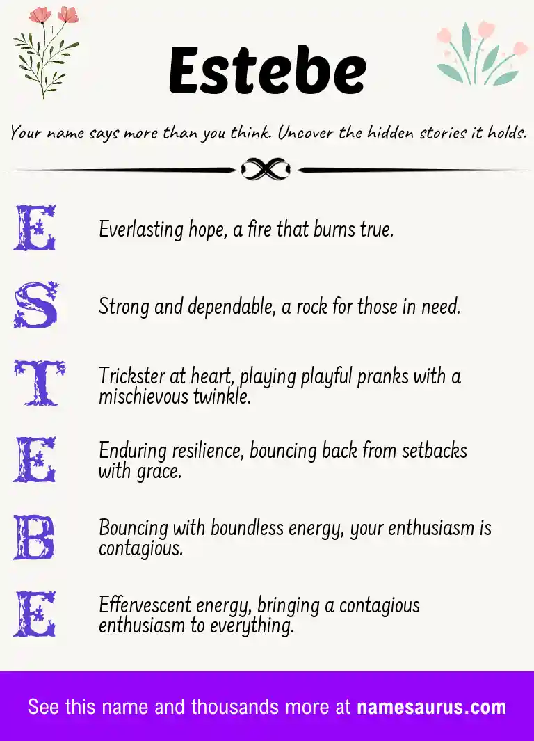 Acrostic poem about Estebe.