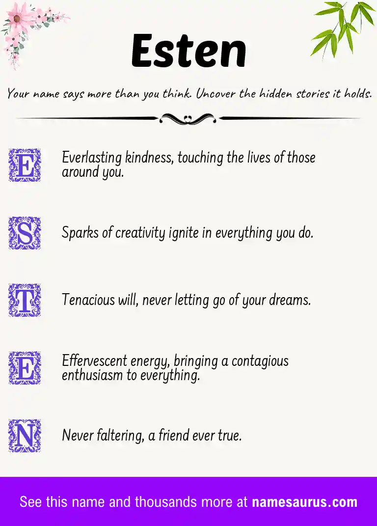 Acrostic poem about Esten.