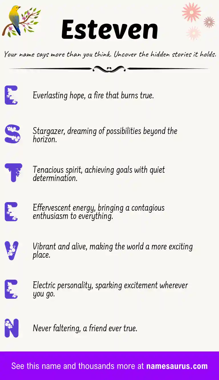 Acrostic poem about Esteven.