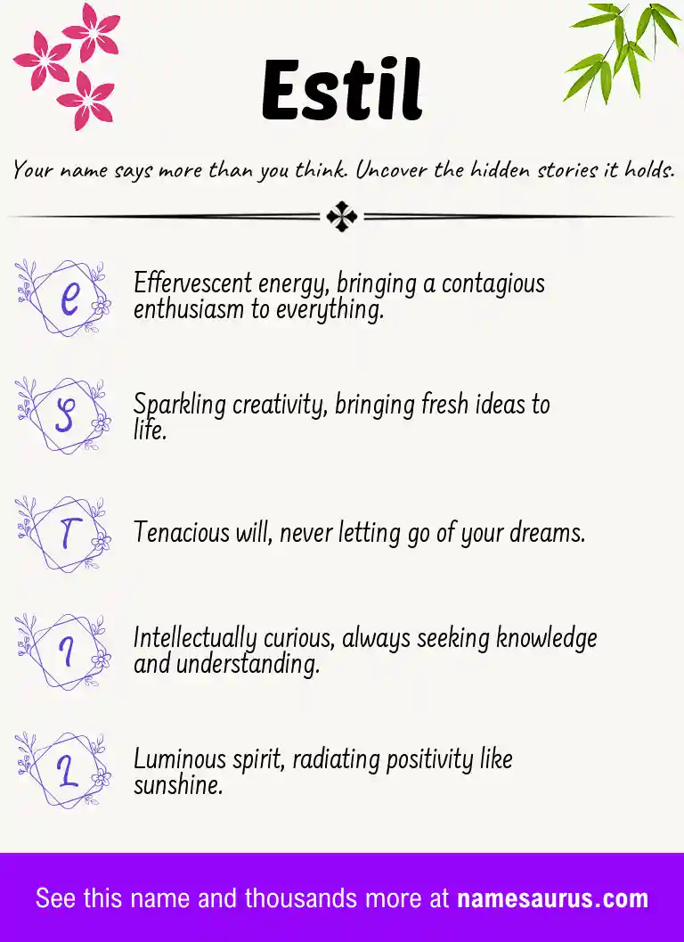 Acrostic poem about Estil.