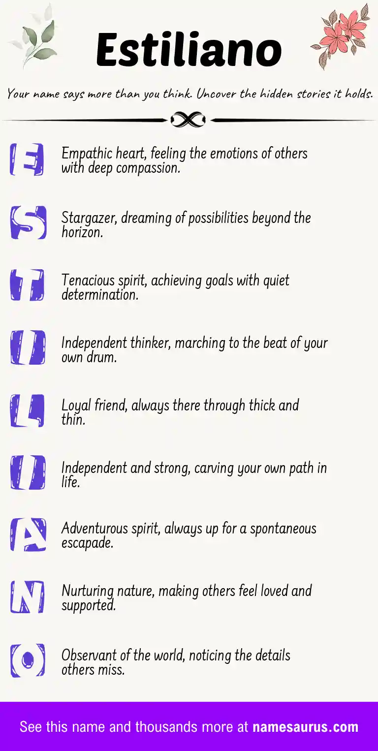 Acrostic poem about Estiliano.