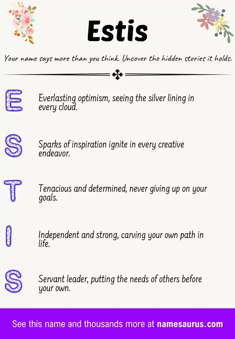 Acrostic poem about Estis.