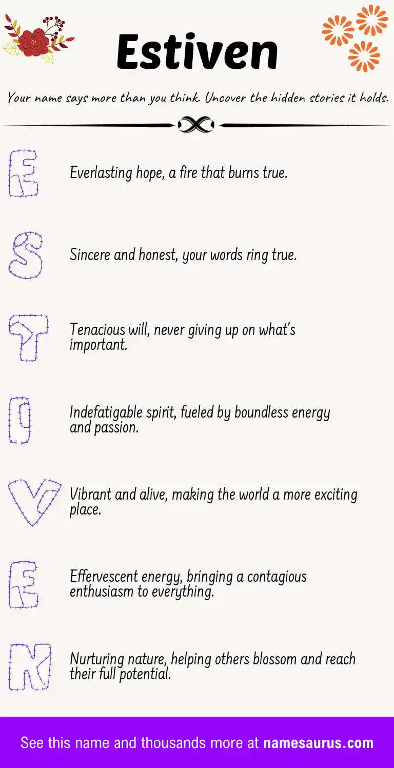 Acrostic poem about Estiven.