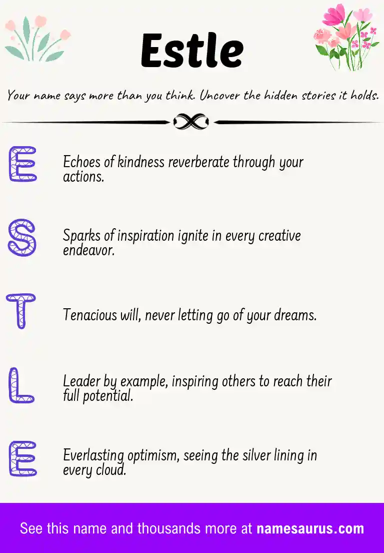 Acrostic poem about Estle.