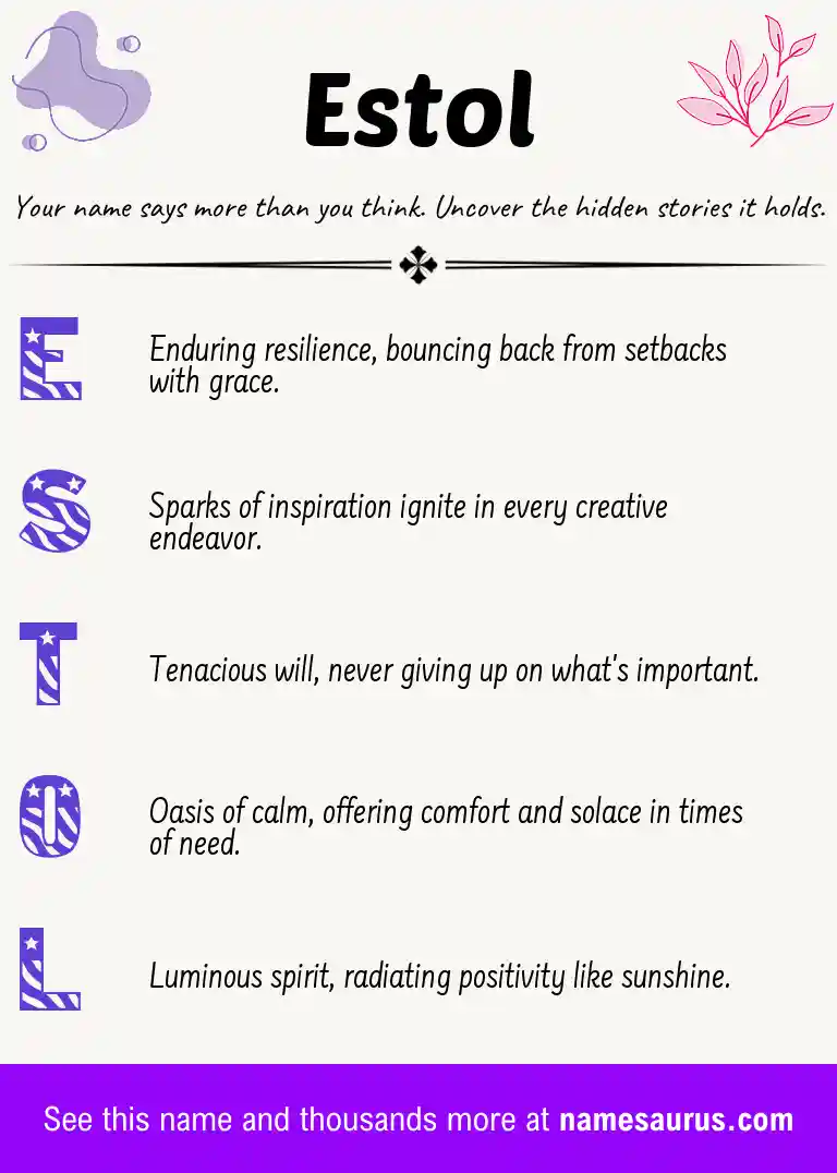 Acrostic poem about Estol.