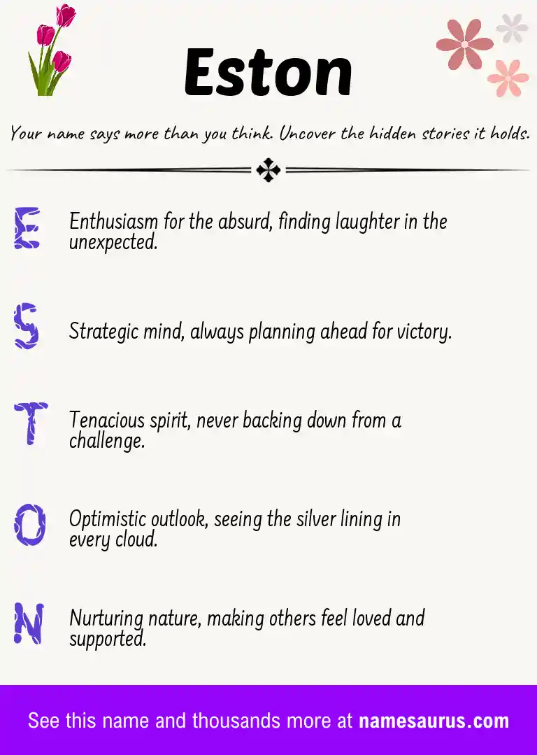 Acrostic poem about Eston.