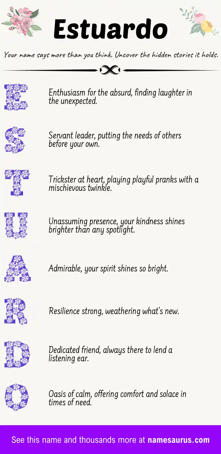 Acrostic poem about Estuardo.