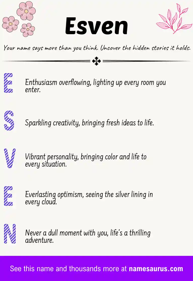 Acrostic poem about Esven.