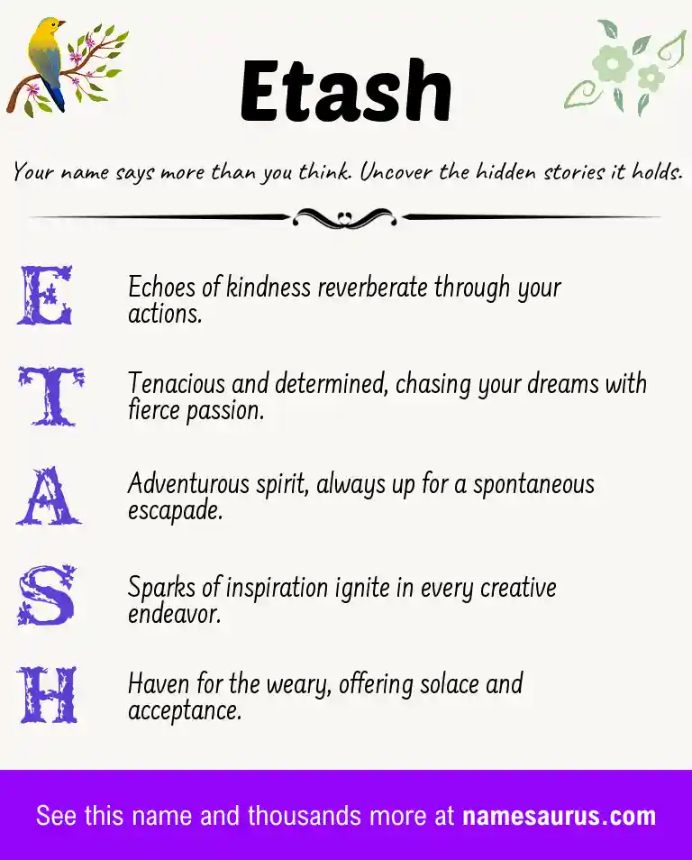 Acrostic poem about Etash.