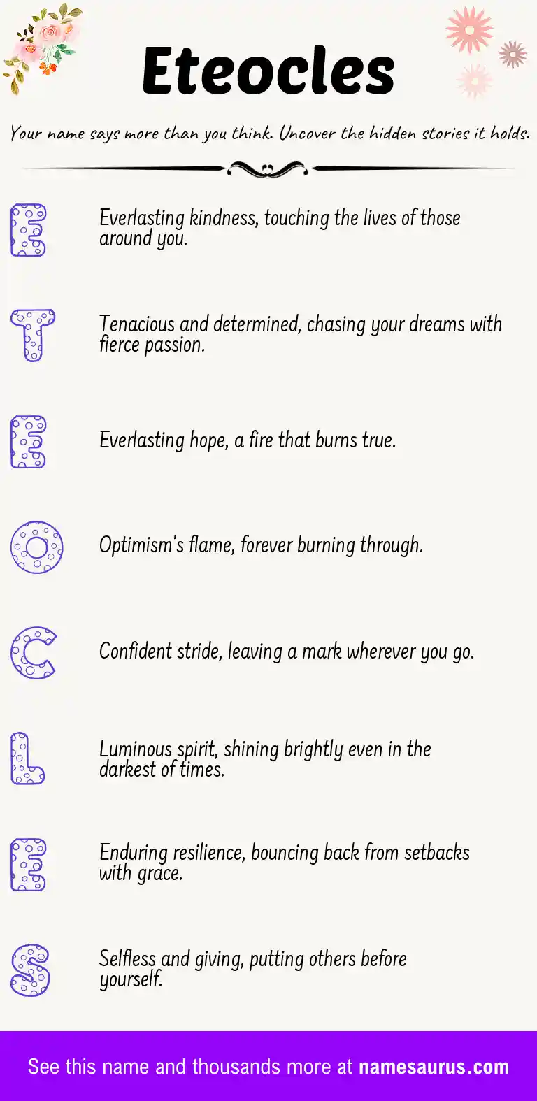 Acrostic poem about Eteocles.
