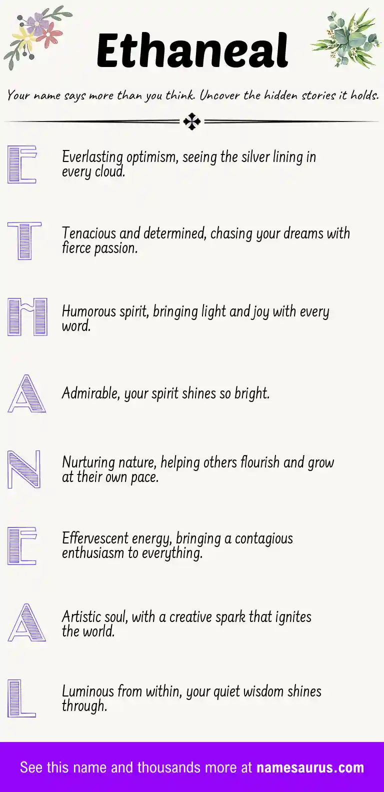 Acrostic poem about Ethaneal.