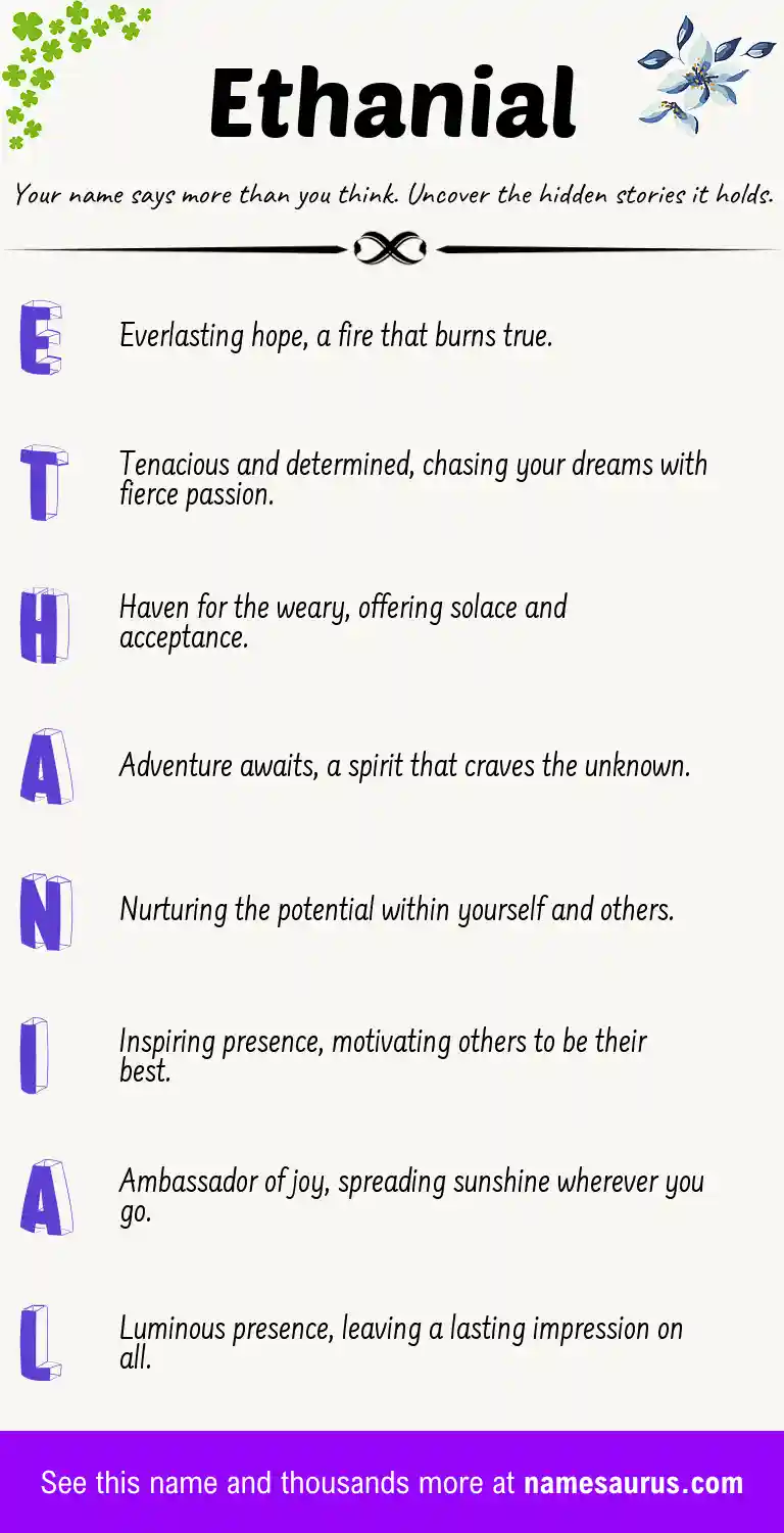 Acrostic poem about Ethanial.