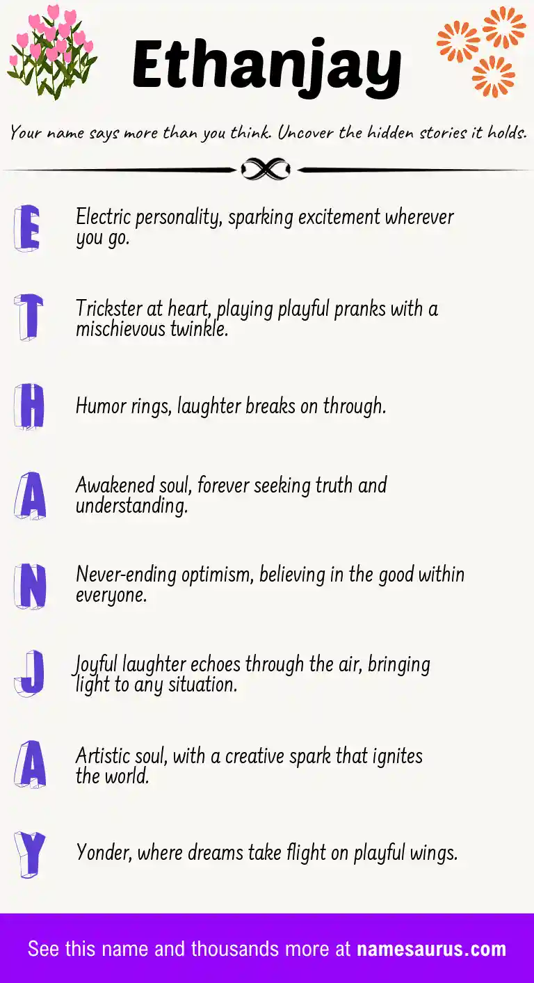 Acrostic poem about Ethanjay.