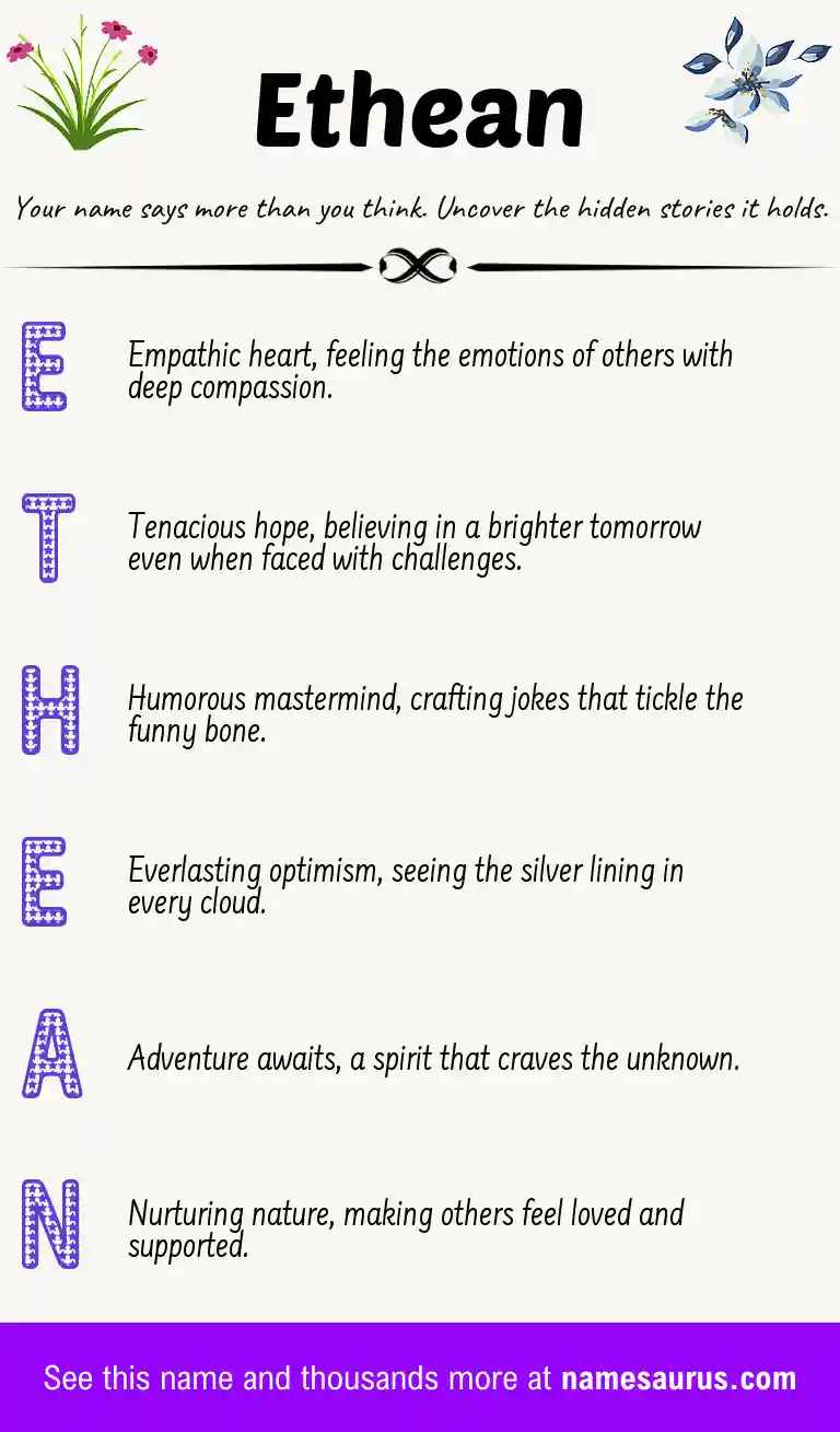 Acrostic poem about Ethean.
