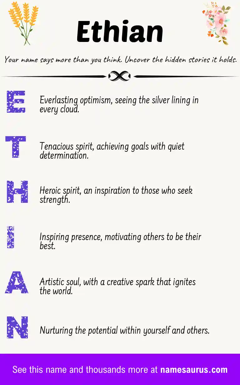 Acrostic poem about Ethian.