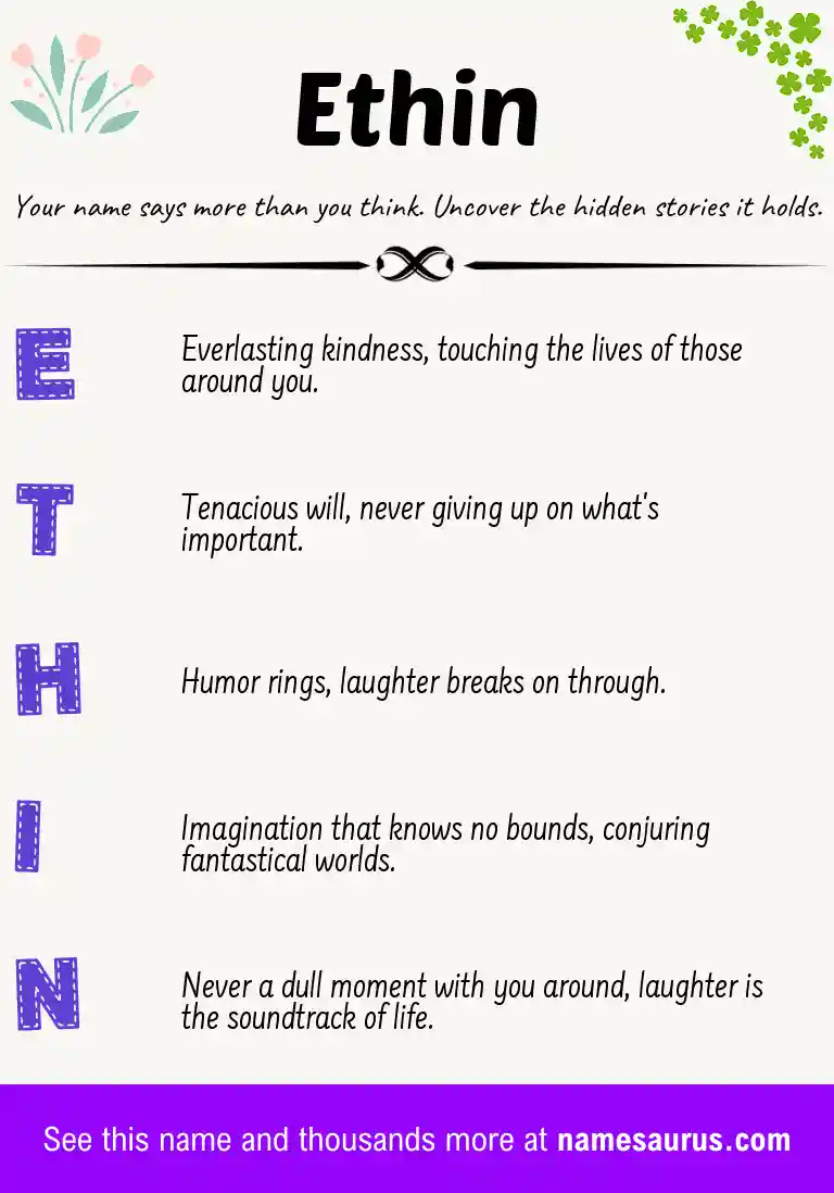 Acrostic poem about Ethin.