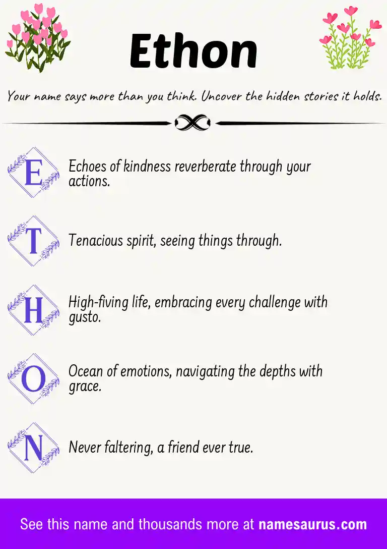 Acrostic poem about Ethon.