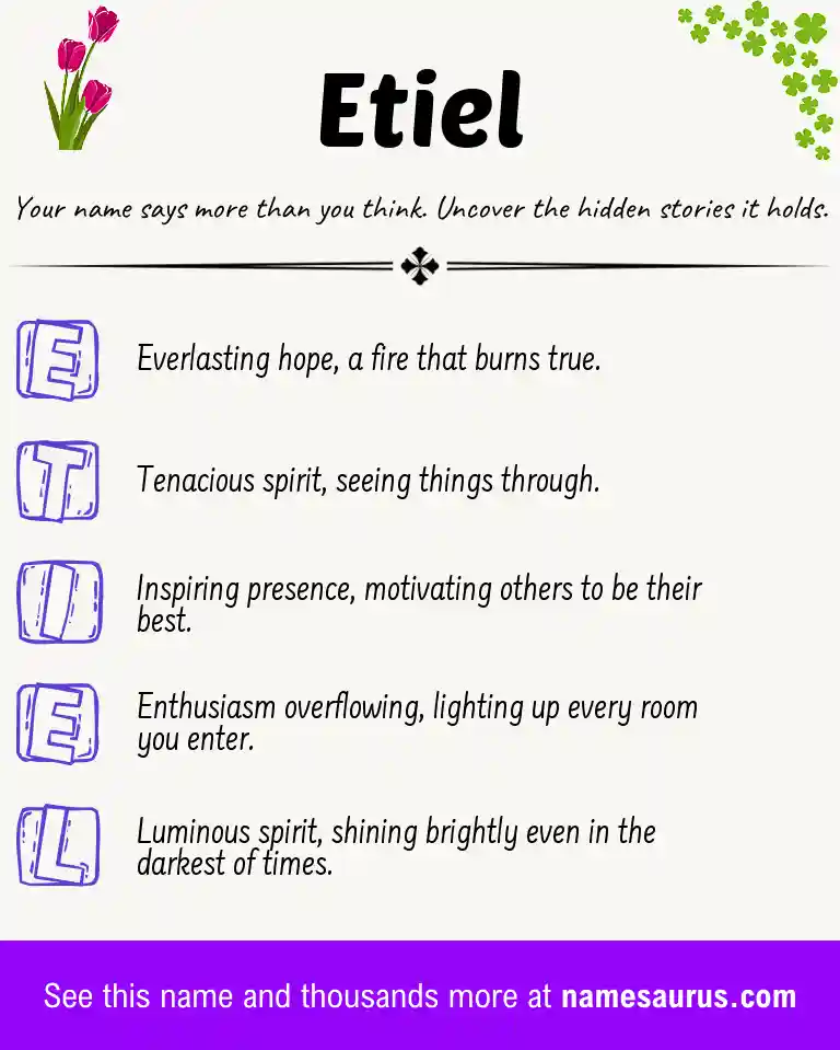 Acrostic poem about Etiel.