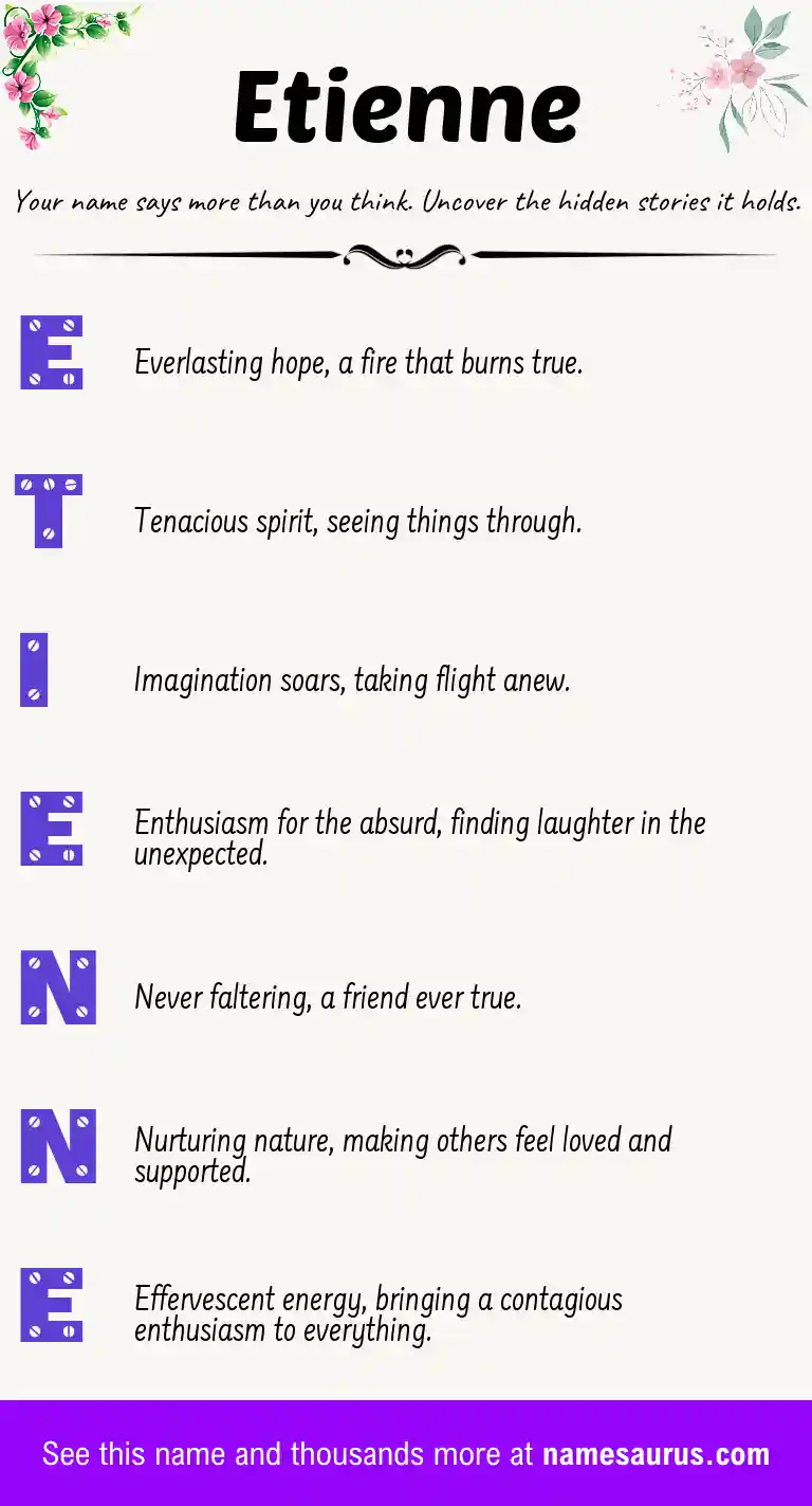 Acrostic poem about Etienne.