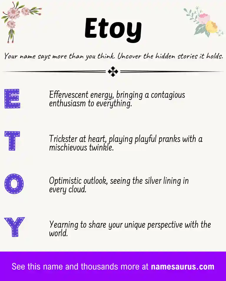 Acrostic poem about Etoy.
