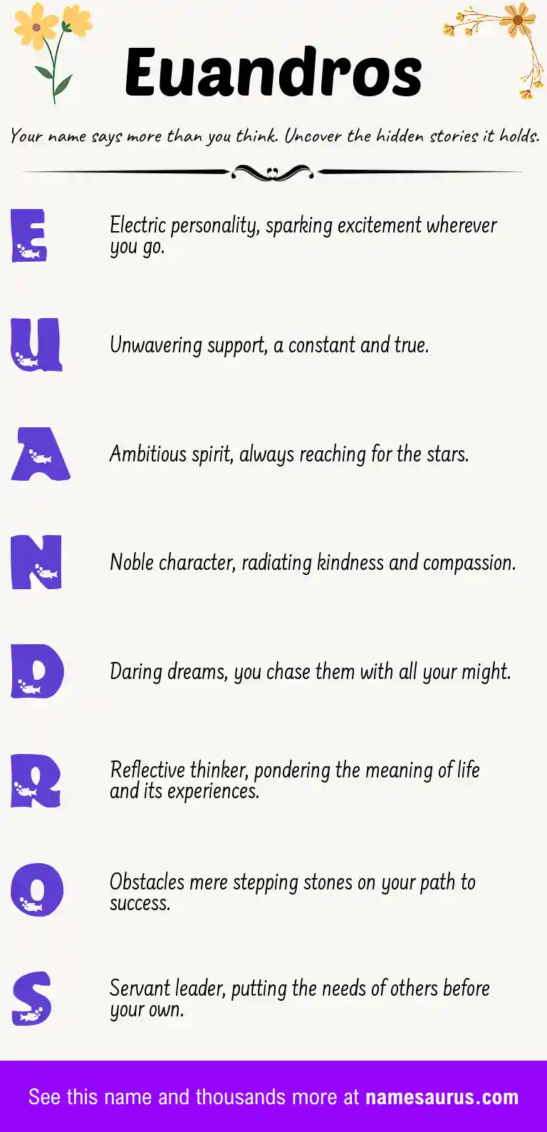 Acrostic poem about Euandros.