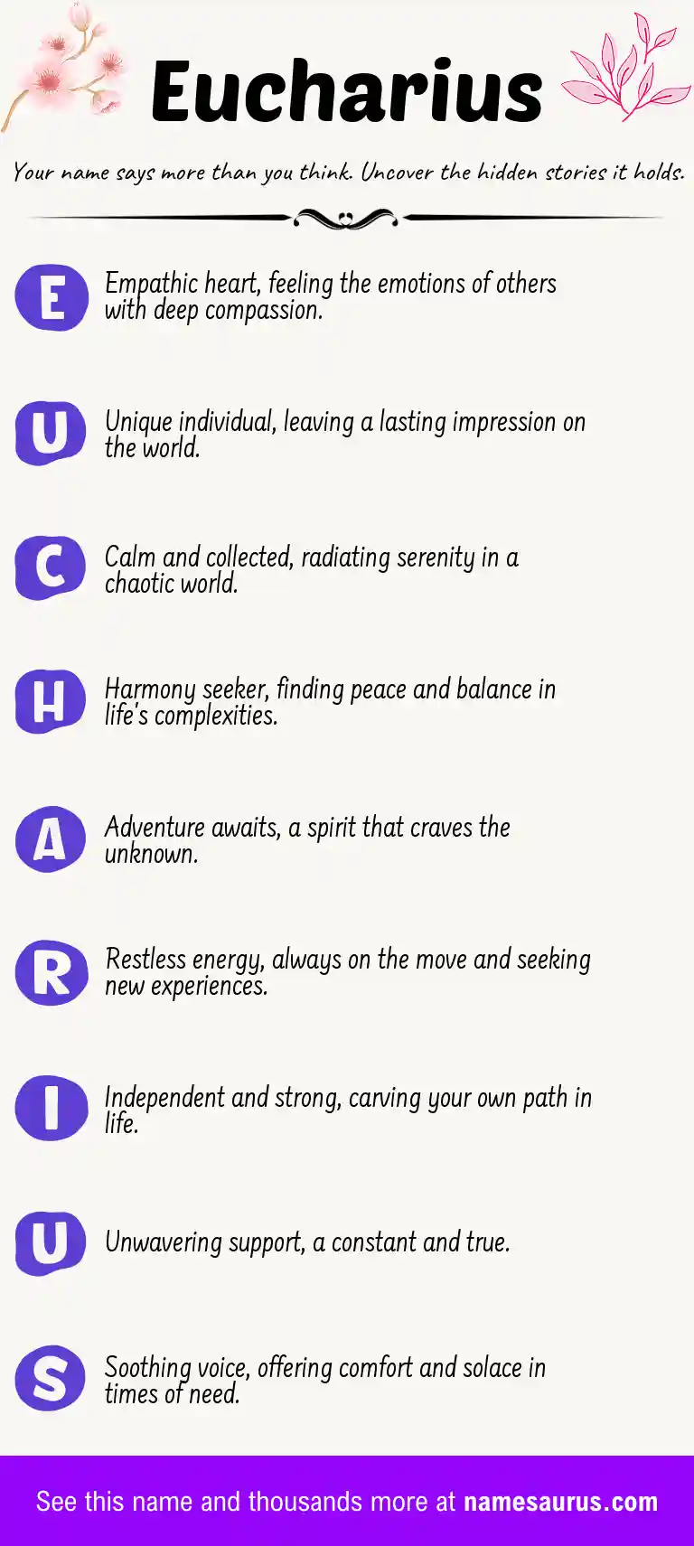 Acrostic poem about Eucharius.