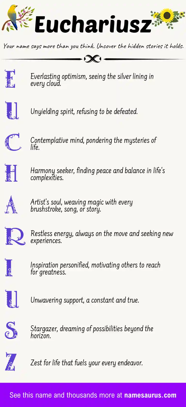 Acrostic poem about Euchariusz.