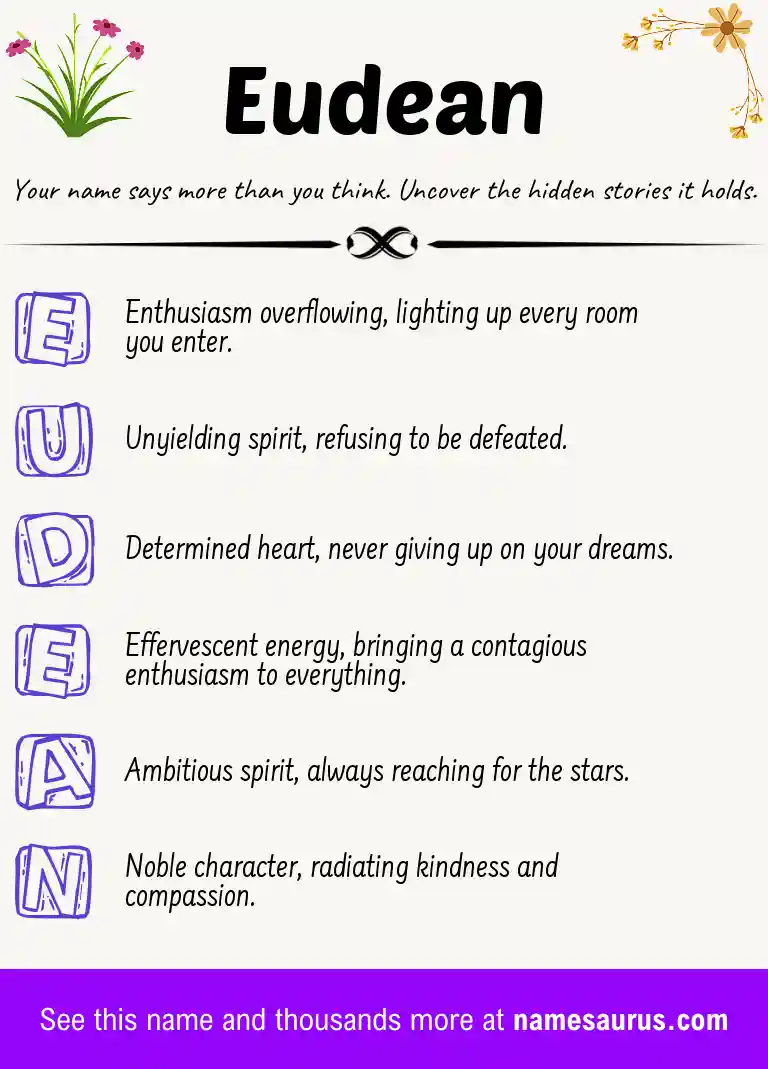 Acrostic poem about Eudean.