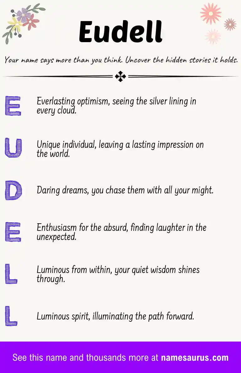 Acrostic poem about Eudell.